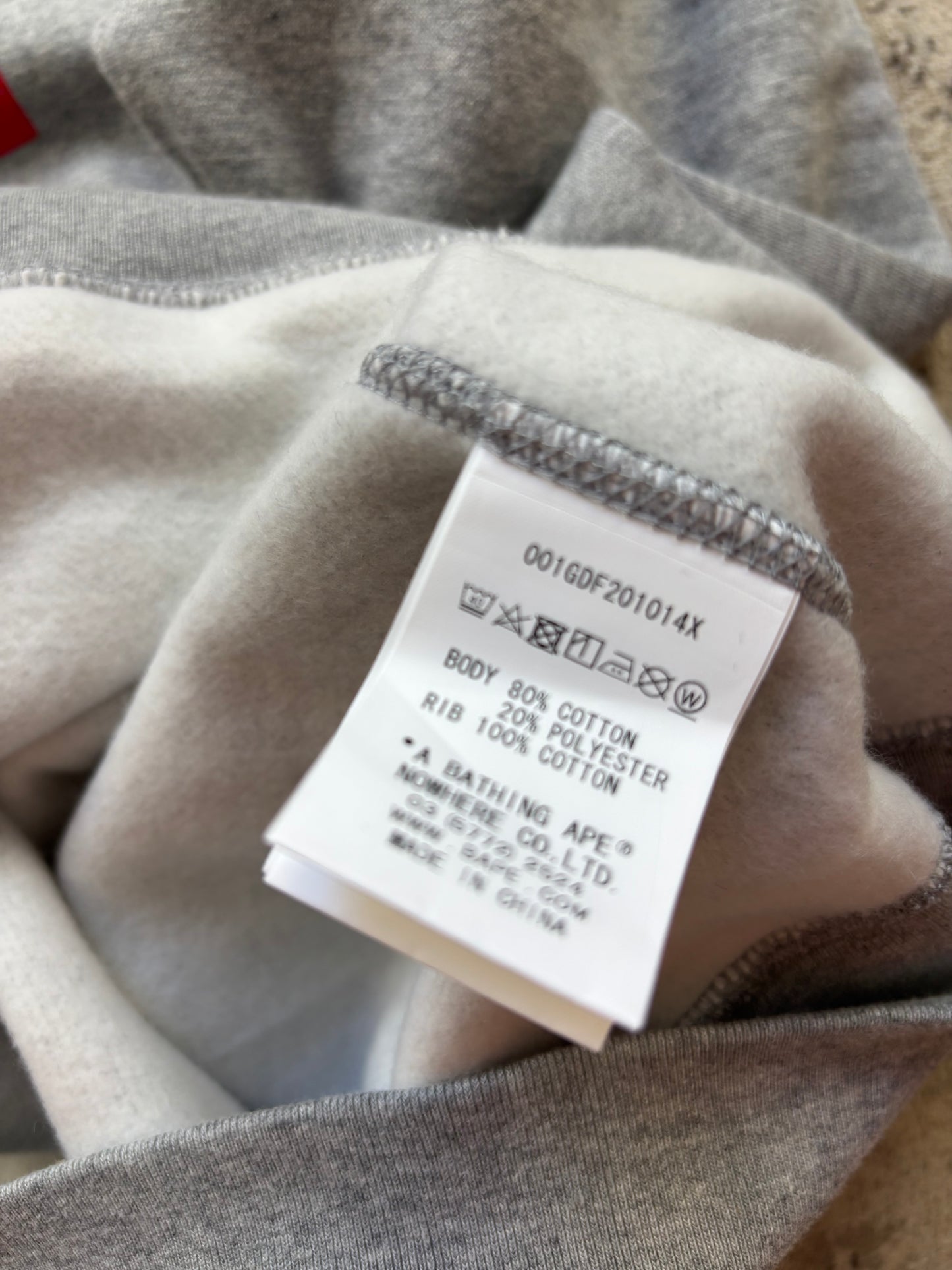 BAPE GREY HOODIE (XL)