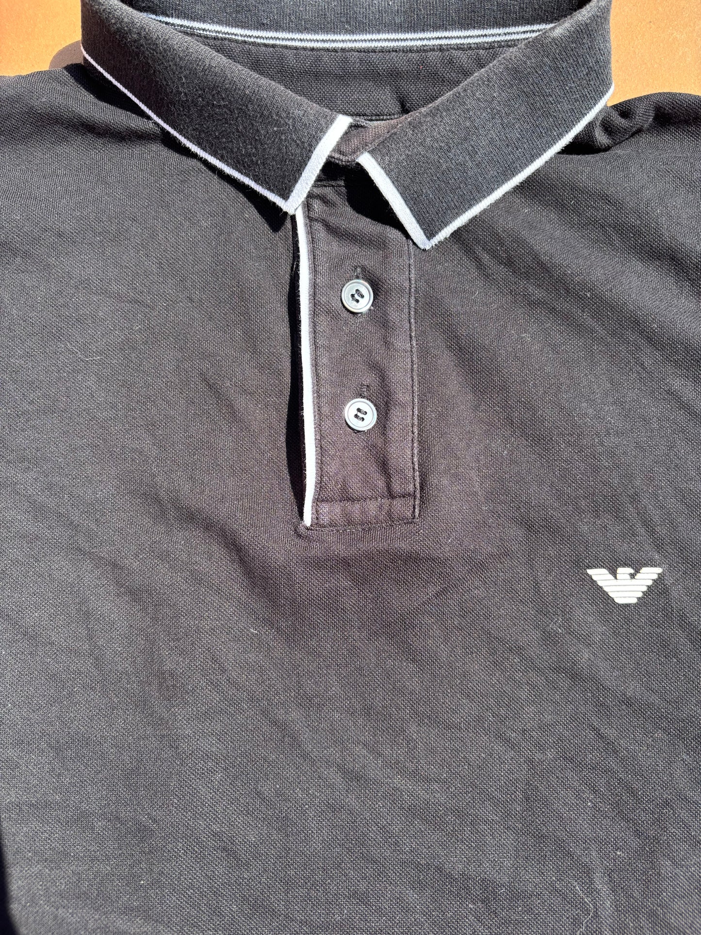 ARMANI BLACK POLO SHIRT (L)