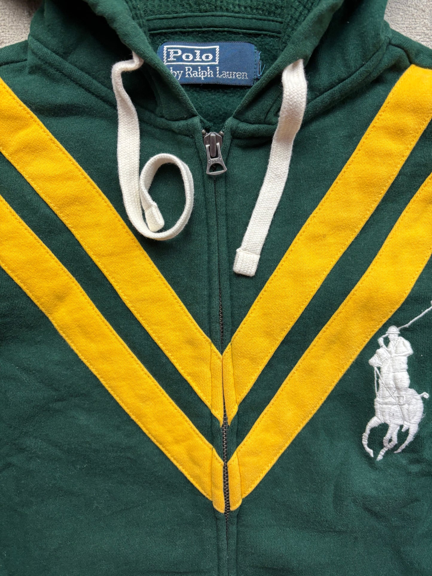 RALPH LAUREN GREEN ZIP UP HOODIE (S)