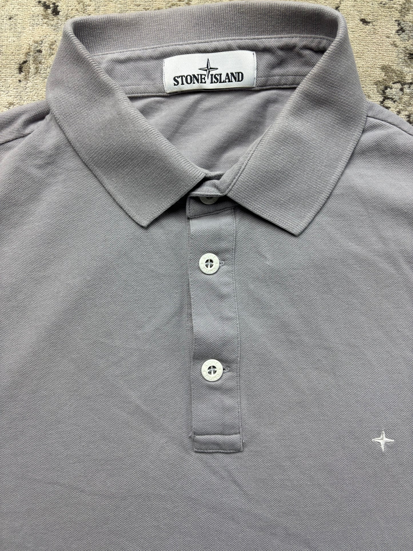STONE ISLAND GREY POLO SHIRT (XL)