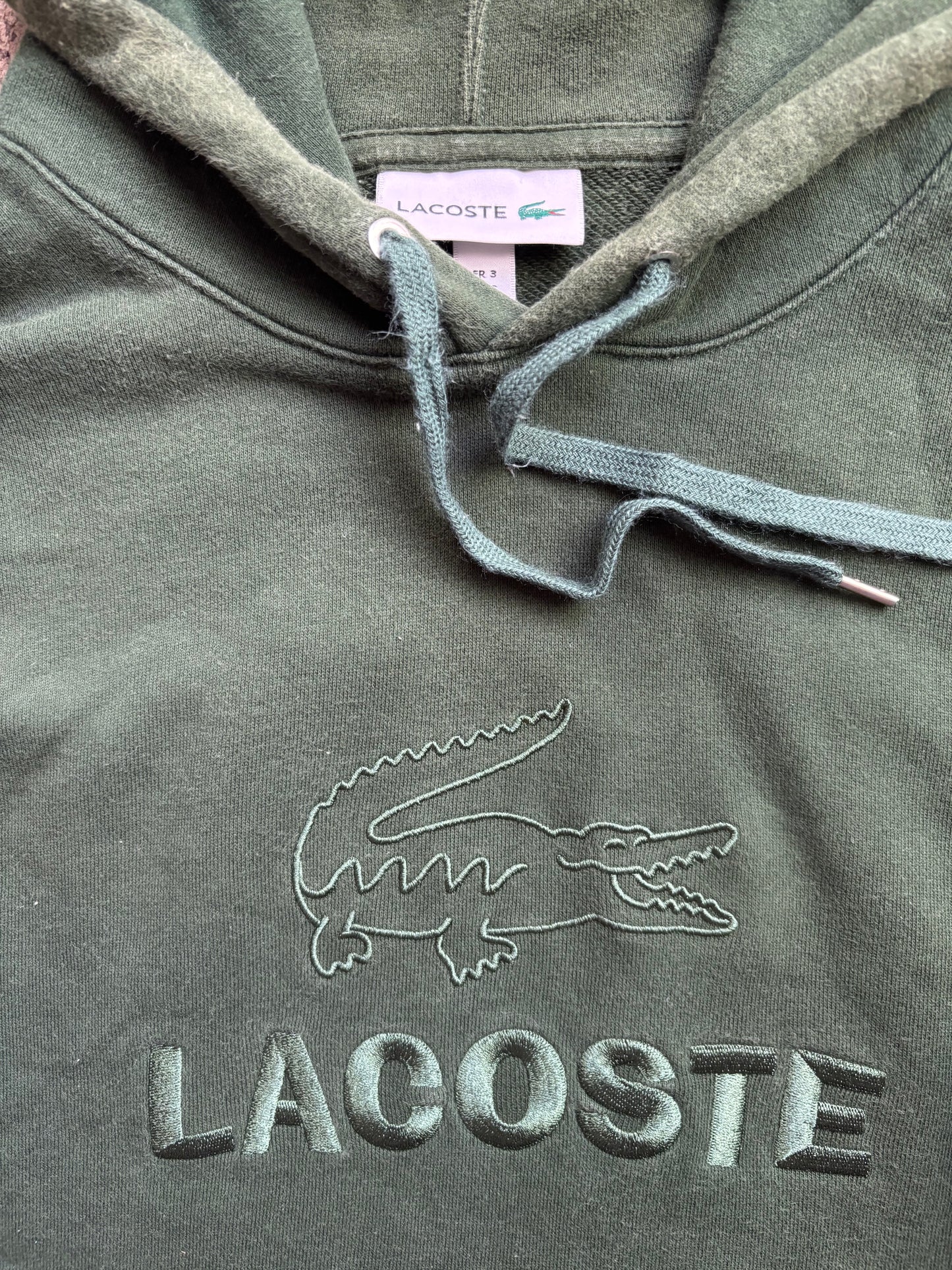 LACOSTE GREEN HOODIE (S)