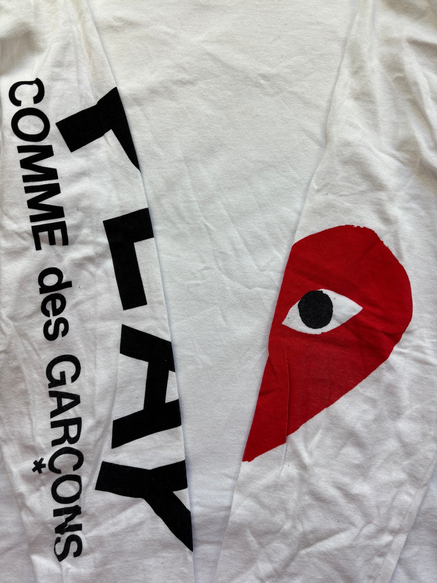 CDG PLAY WHITE LONGSLEEVE (M)