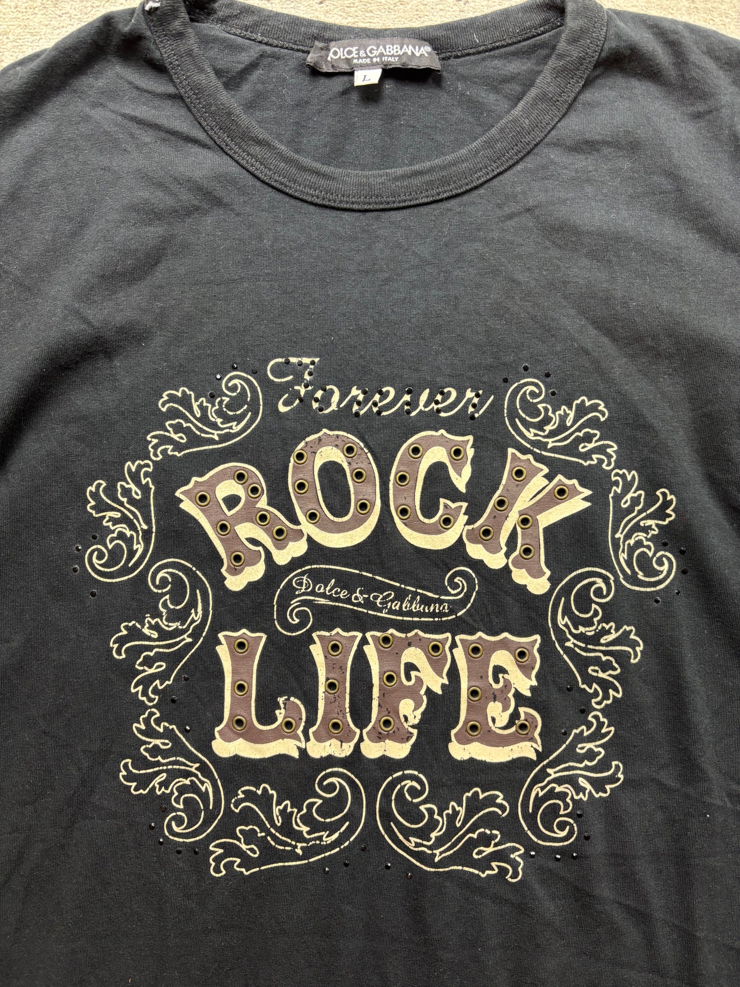 DOLCE & GABBANA BLACK T-SHIRT (M)