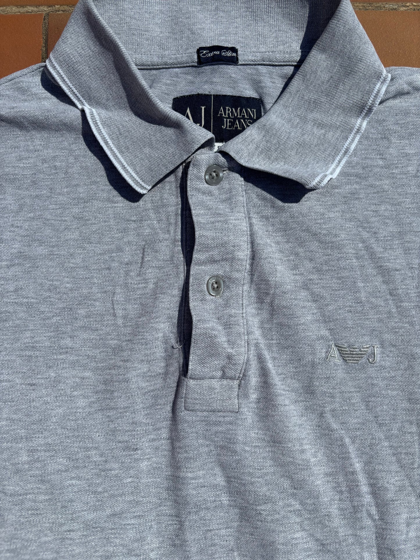 ARMANI GREY POLO SHIRT (M)