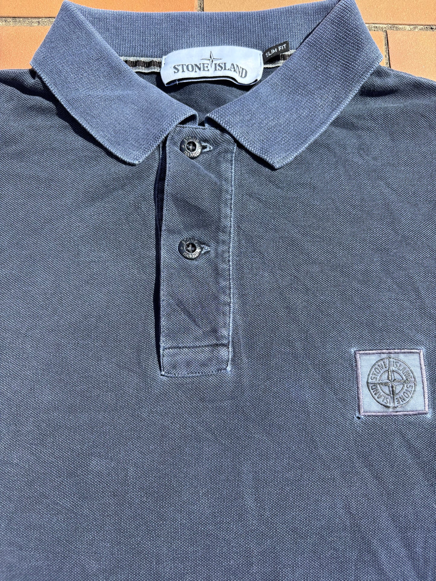 STONE ISLAND NAVY POLO SHIRT (L)