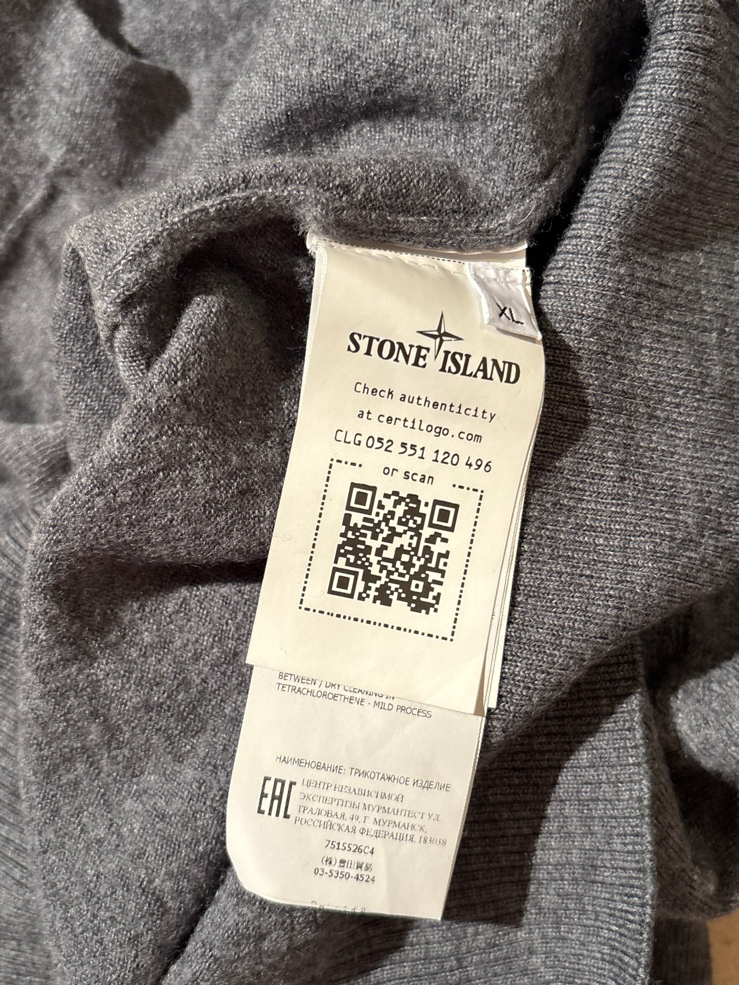 STONE ISLAND GREY KNIT (M)
