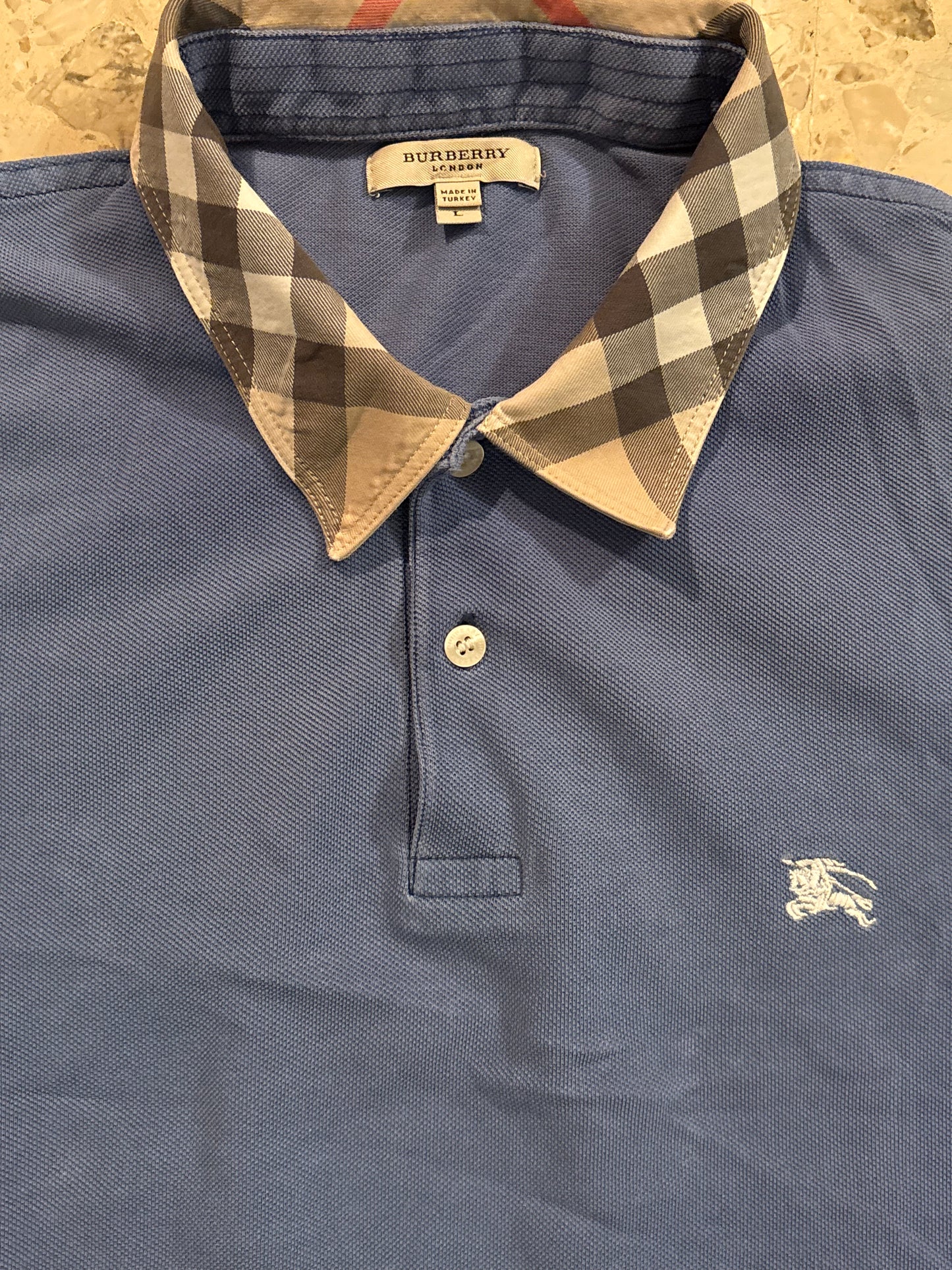 BURBERRY BLUE POLO SHIRT (L)