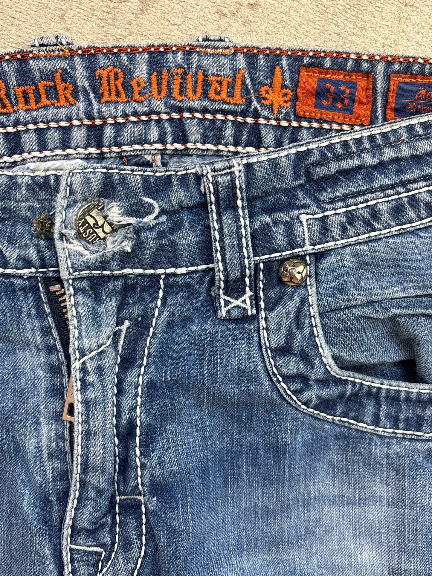 ROCK REVIVAL JEANS W33 L32 #RR23
