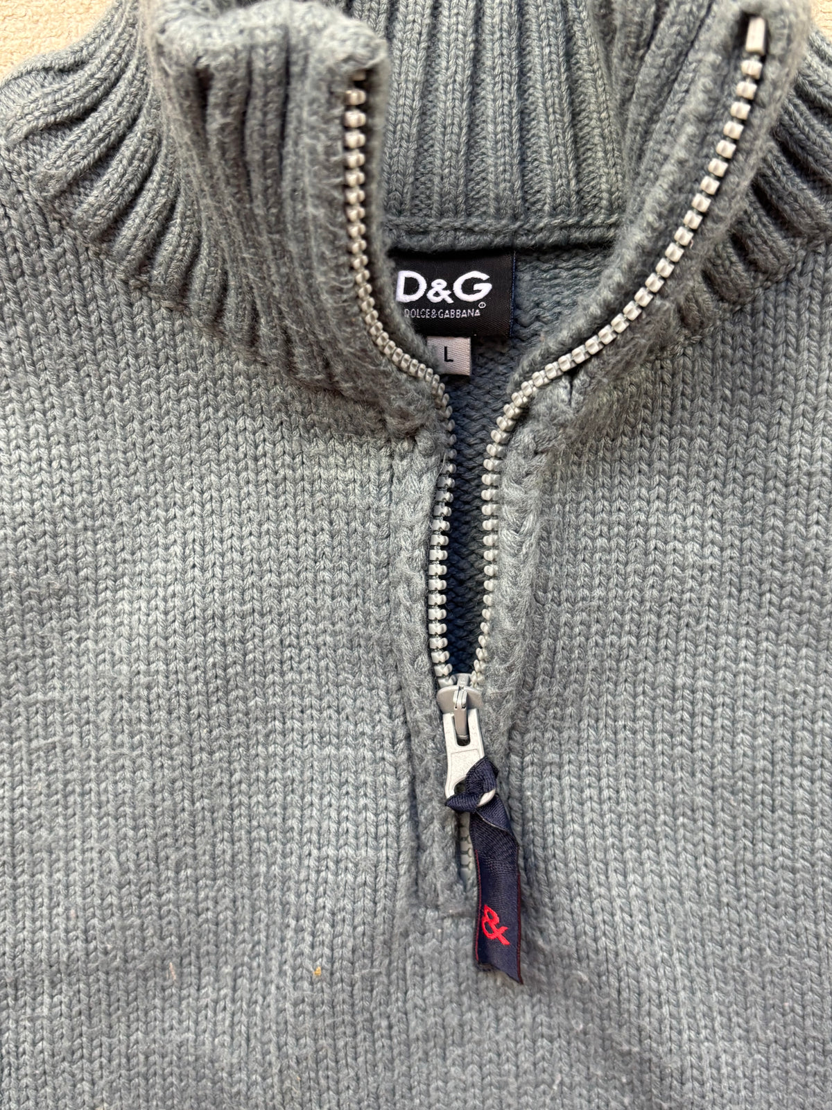 DOLCE & GABBANA HALF ZIP UP KNIT (L)