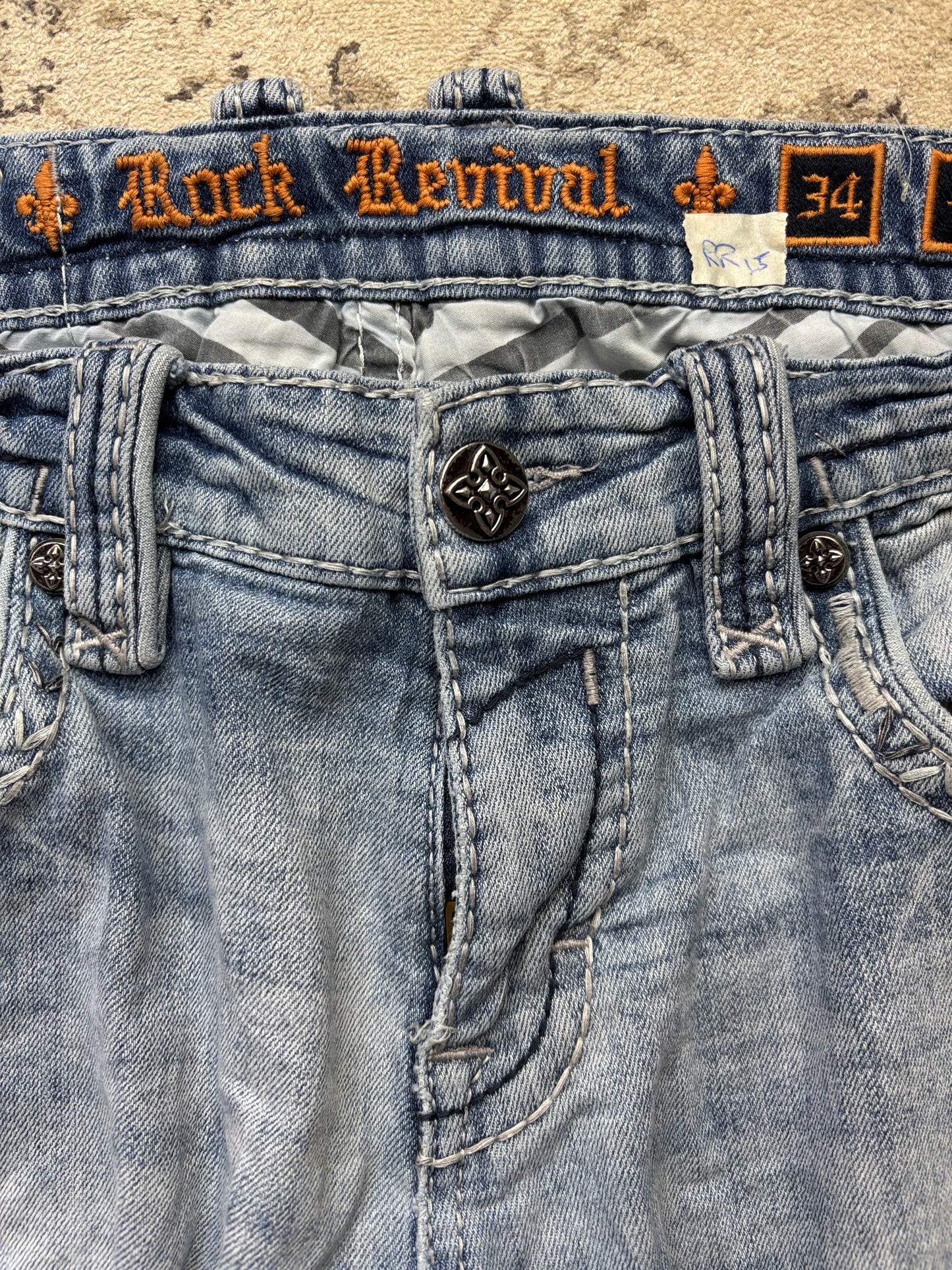 ROCK REVIVAL JEANS W34 L34 #RR15
