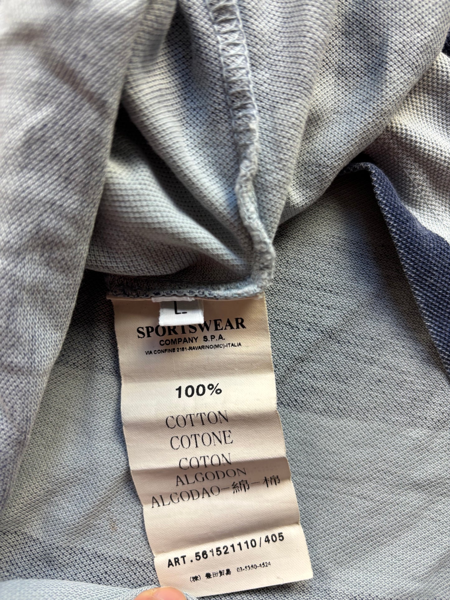 STONE ISLAND STRIPED POLO SHIRT (M)