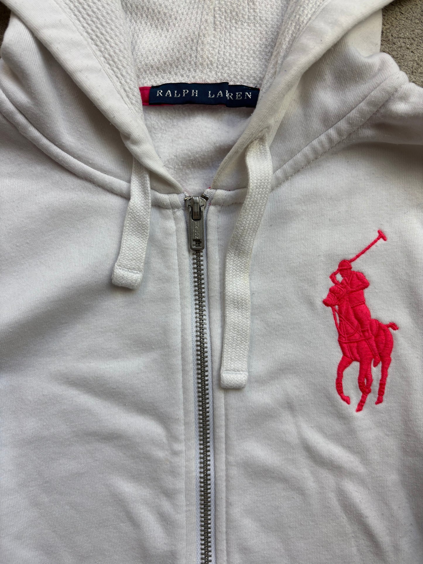 RALPH LAUREN WHITE ZIP UP HOODIE (S)