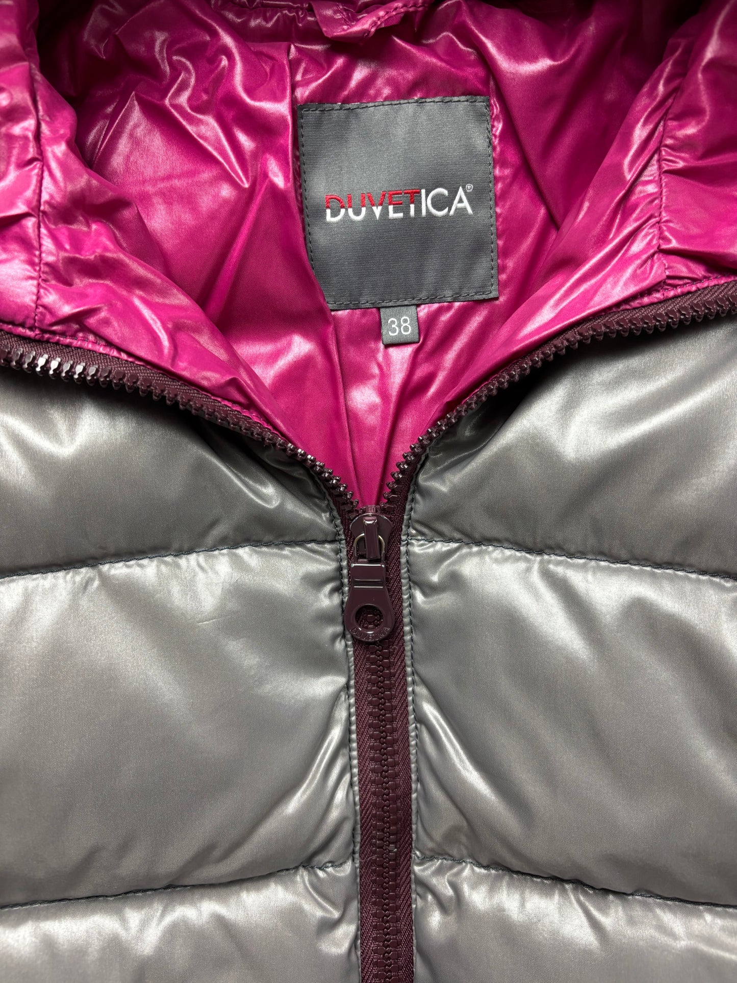 DUVETICA GREY WOMEN PUFFER JACKET (S)