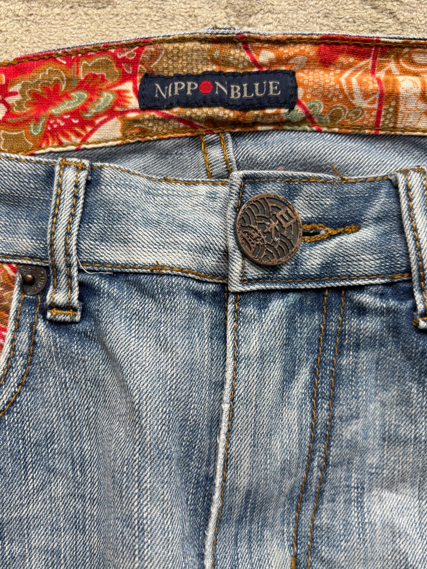 JAPANESE EMBROIDERED DENIM W34 L30 #JAP14