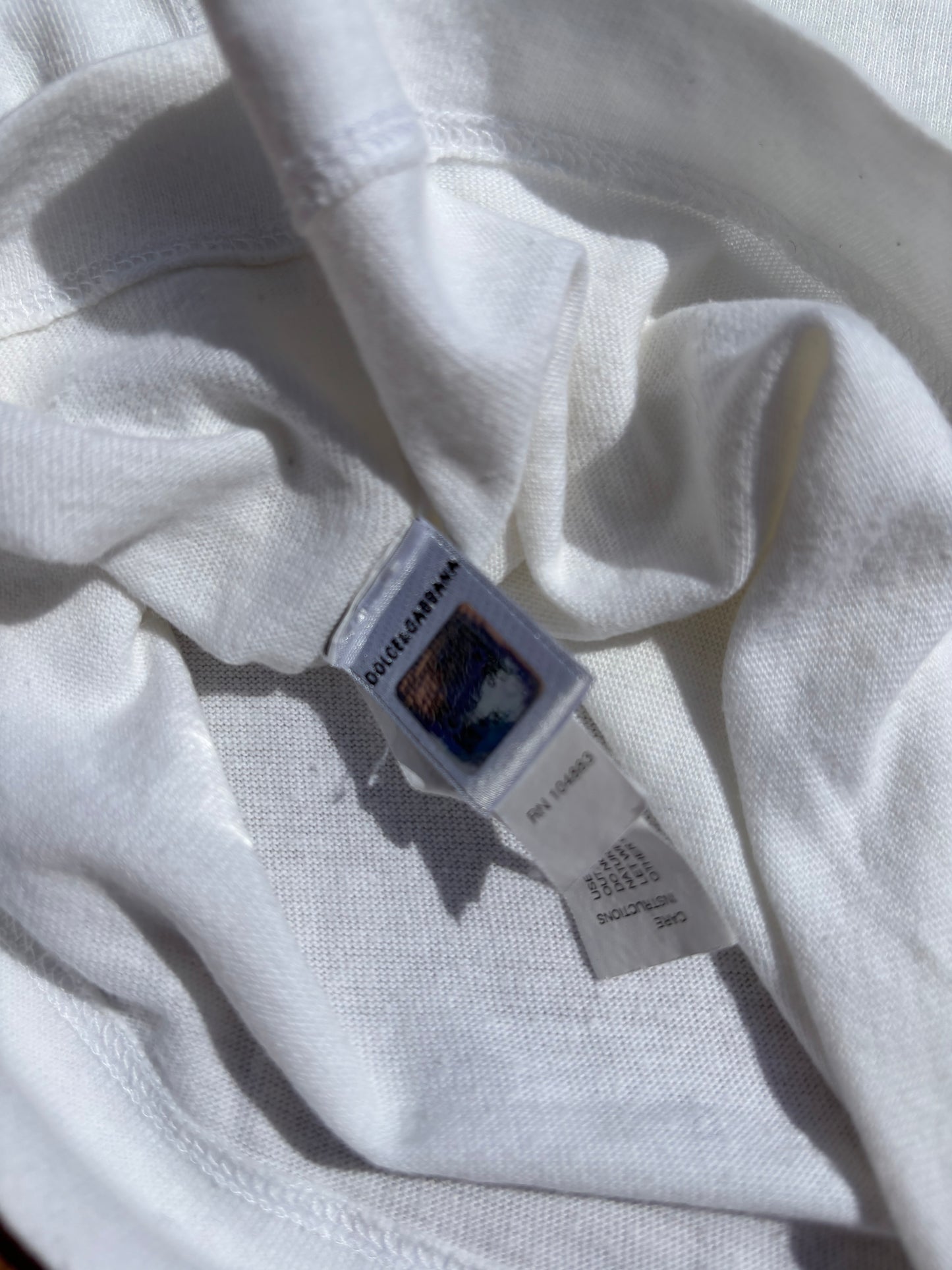 DOLCE & GABBANA WHITE POLO SHIRT (M)