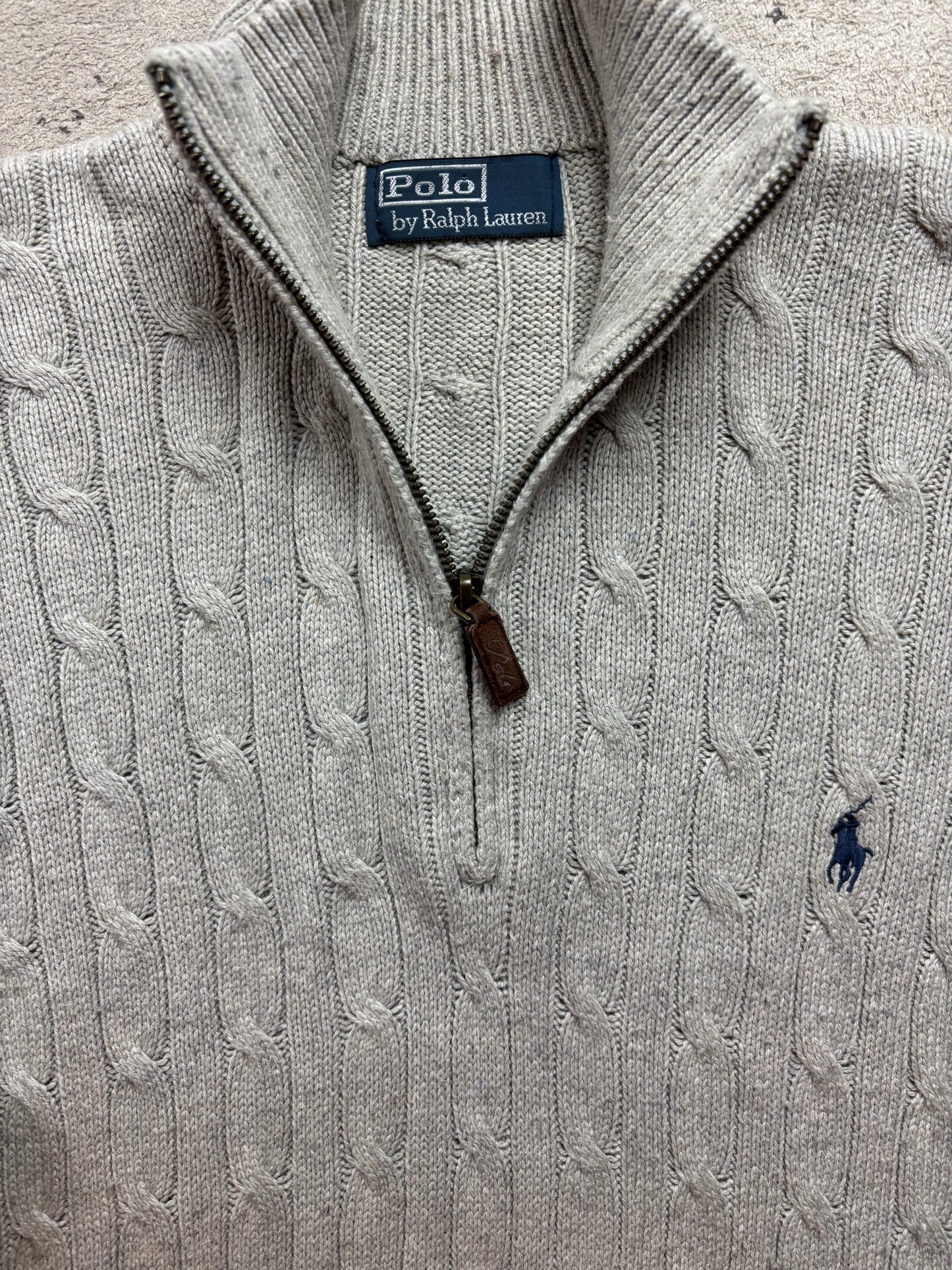 RALPH LAUREN GREY HALF ZIP UP KNIT (XL)