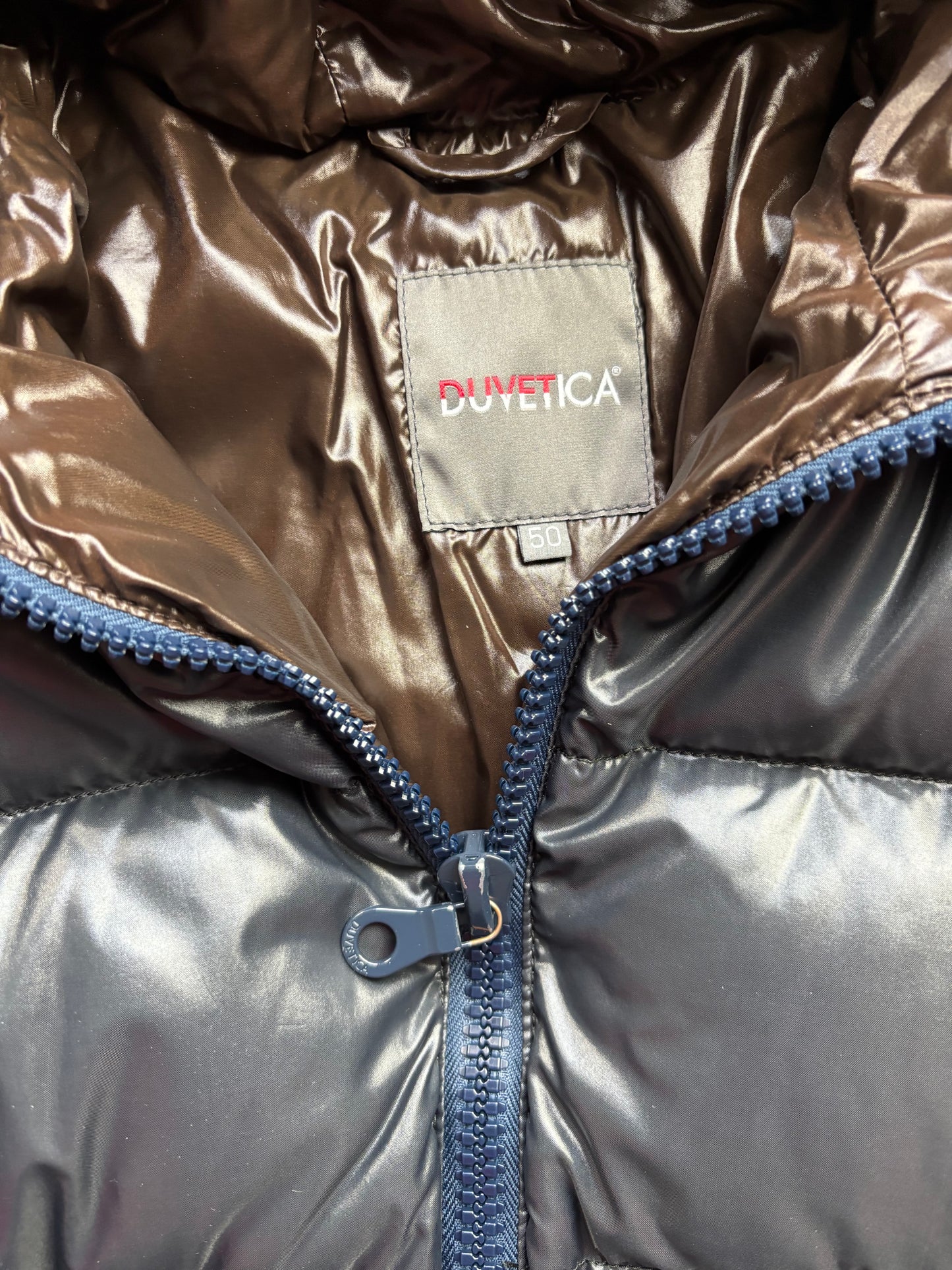 DUVETICA GREY PUFFER JACKET (L)