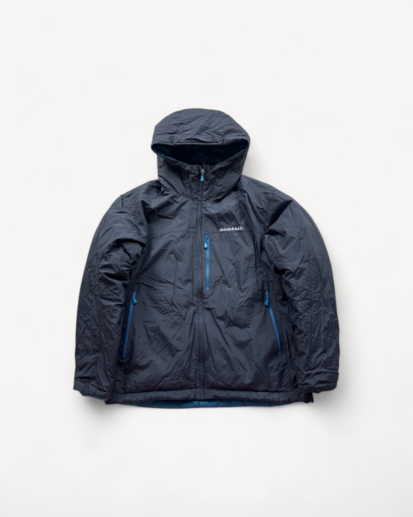 MONTBELL REVERSIBLE BLUE PUFFER JACKET (L)