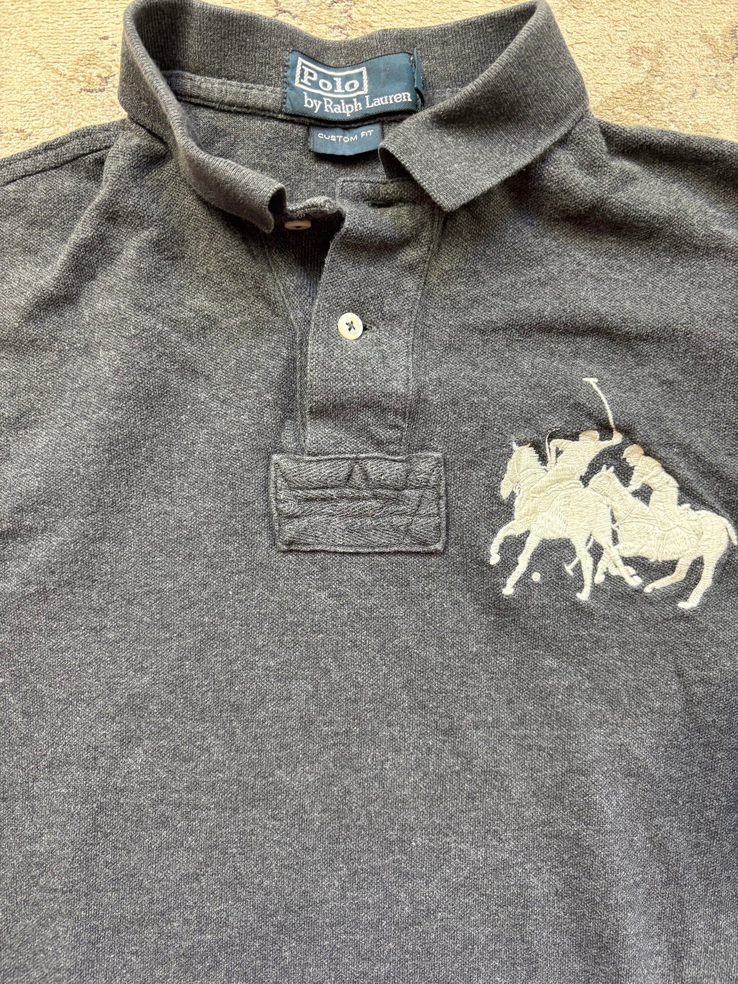 RALPH LAUREN LONGSL. POLO SHIRT BLACK (M)