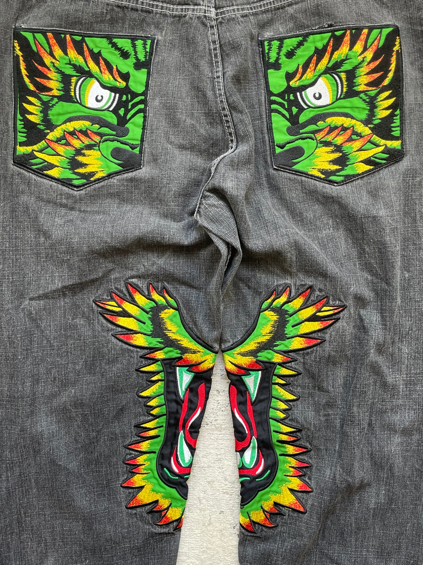 JAPANESE EMBROIDERED DENIM W40 L34 #JAP17