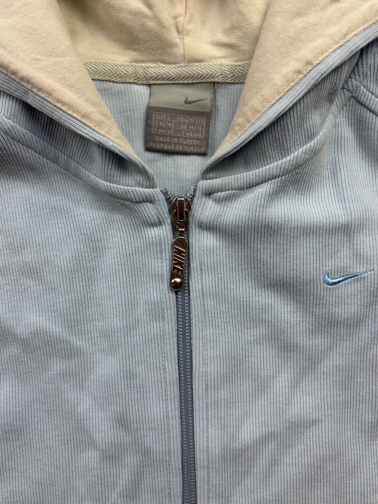 NIKE BABYBLUE ZIP UP HOODIE (L)