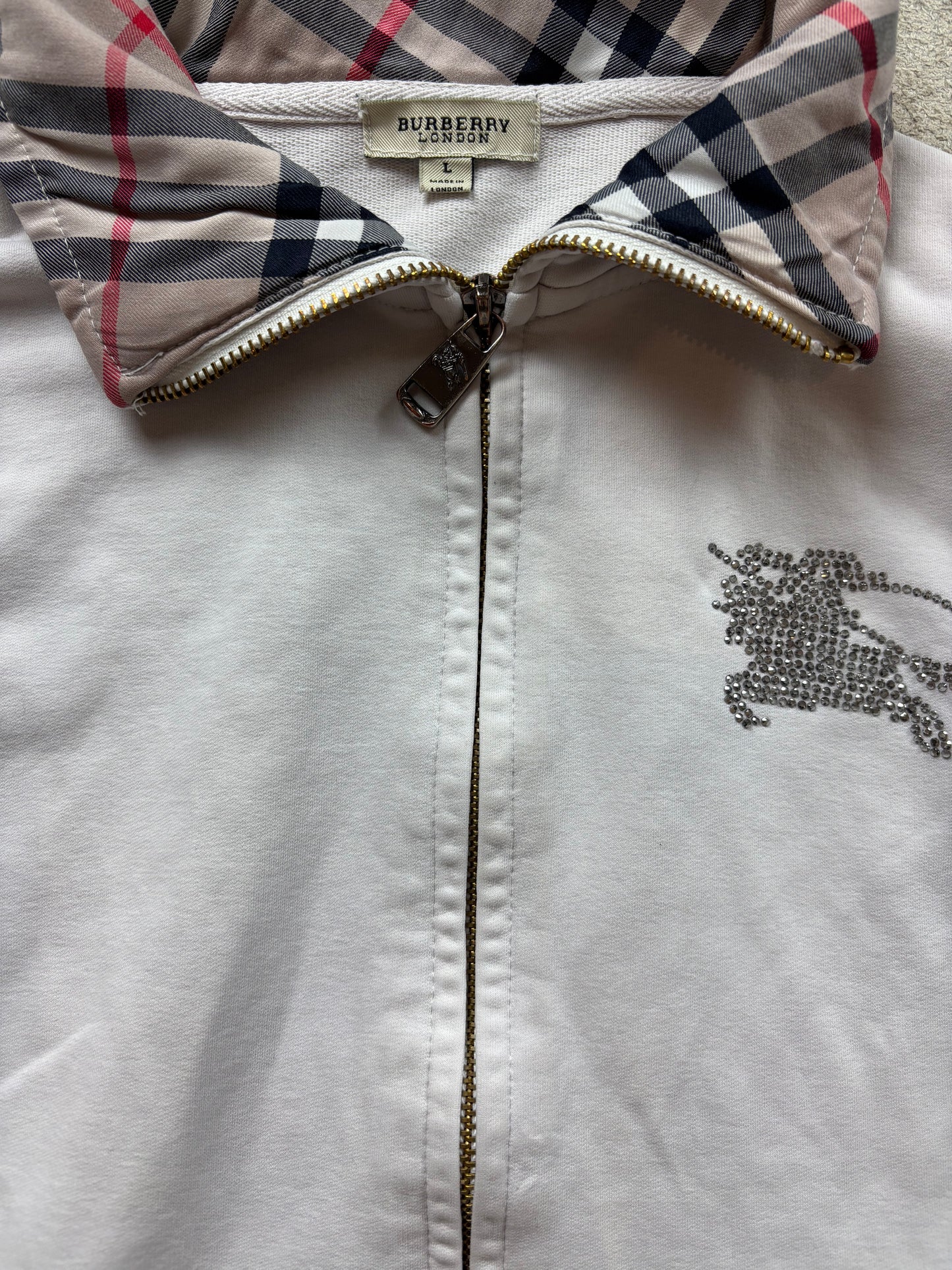 BURBERRY WOMEN ZIP UP HOODIE (L)