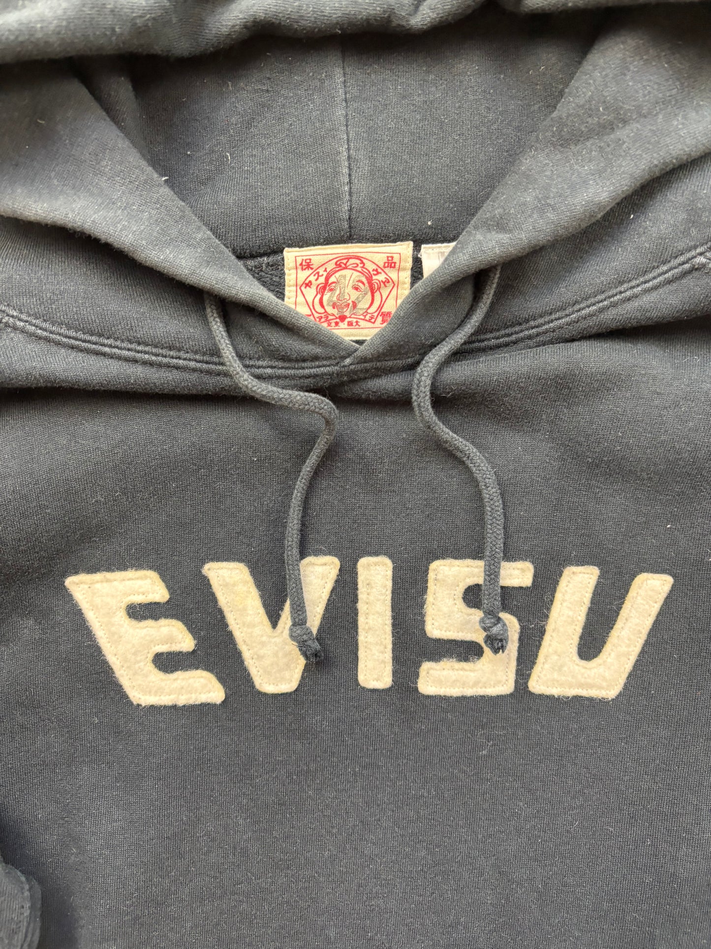 EVISU BLACK HOODIE (L)
