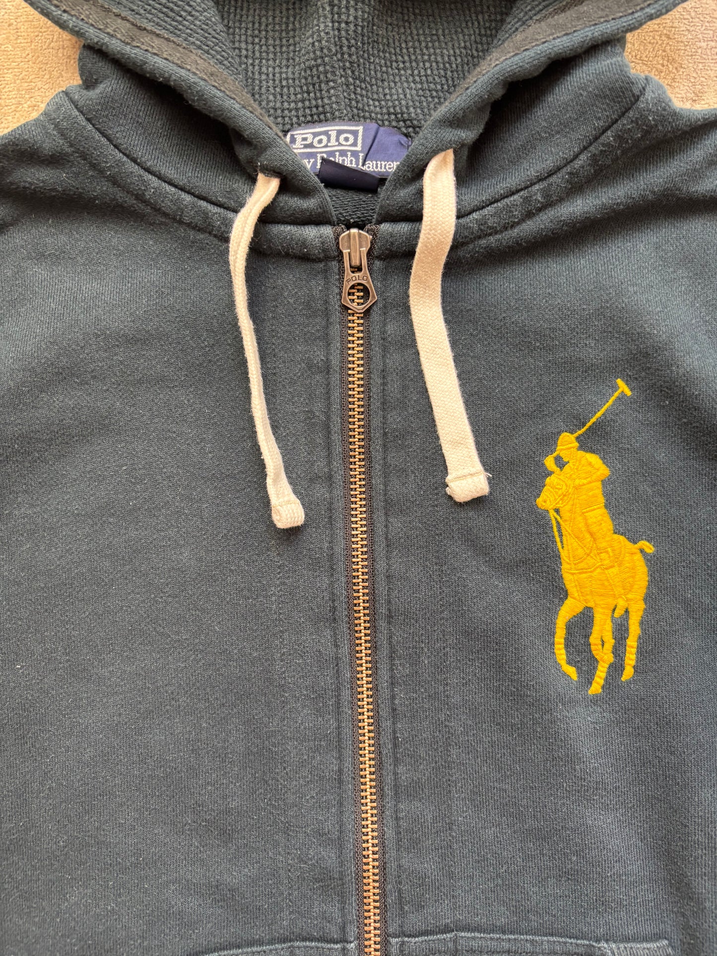 RALPH LAUREN BLACK ZIP UP HOODIE (M)