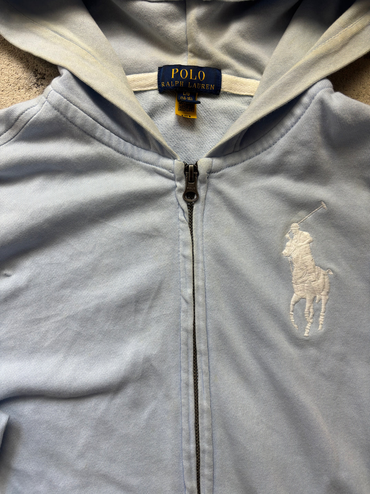 RALPH LAUREN BABYBLUE ZIP UP HOODIE (S)