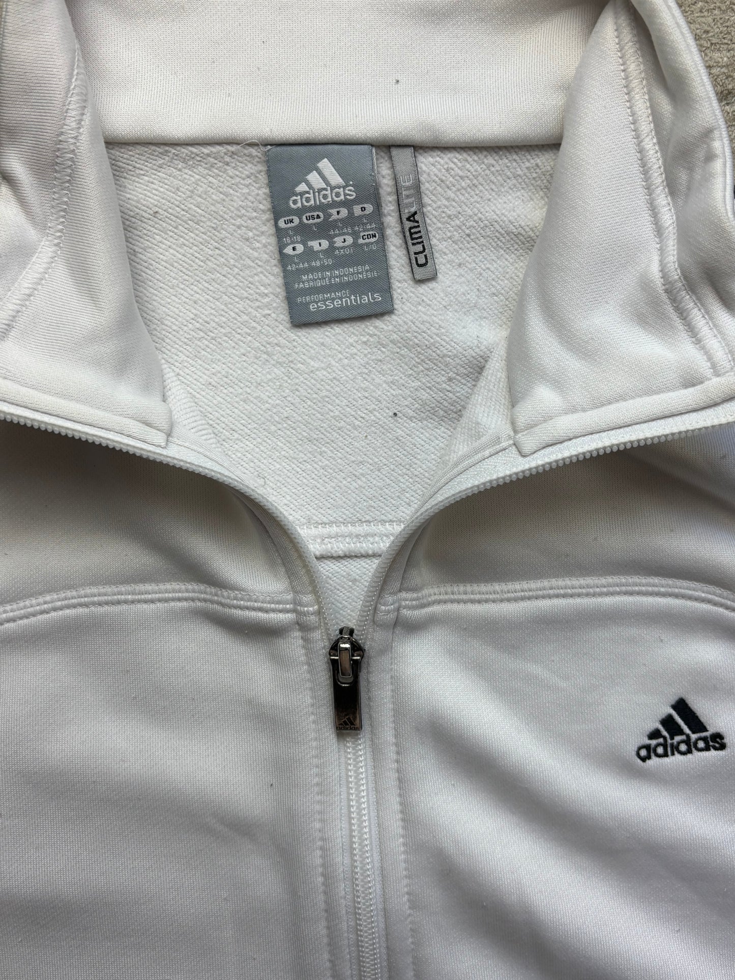 ADIDAS WHITE ZIP UP VEST (M)