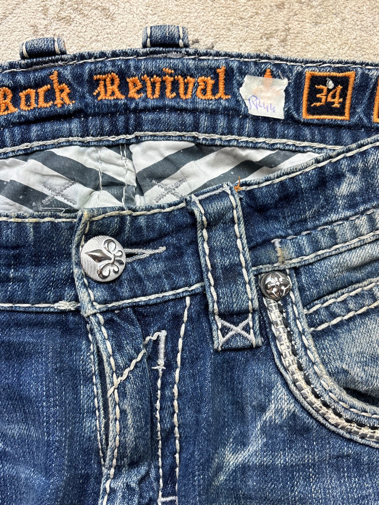 ROCK REVIVAL JEANS W34 L32 #RR44