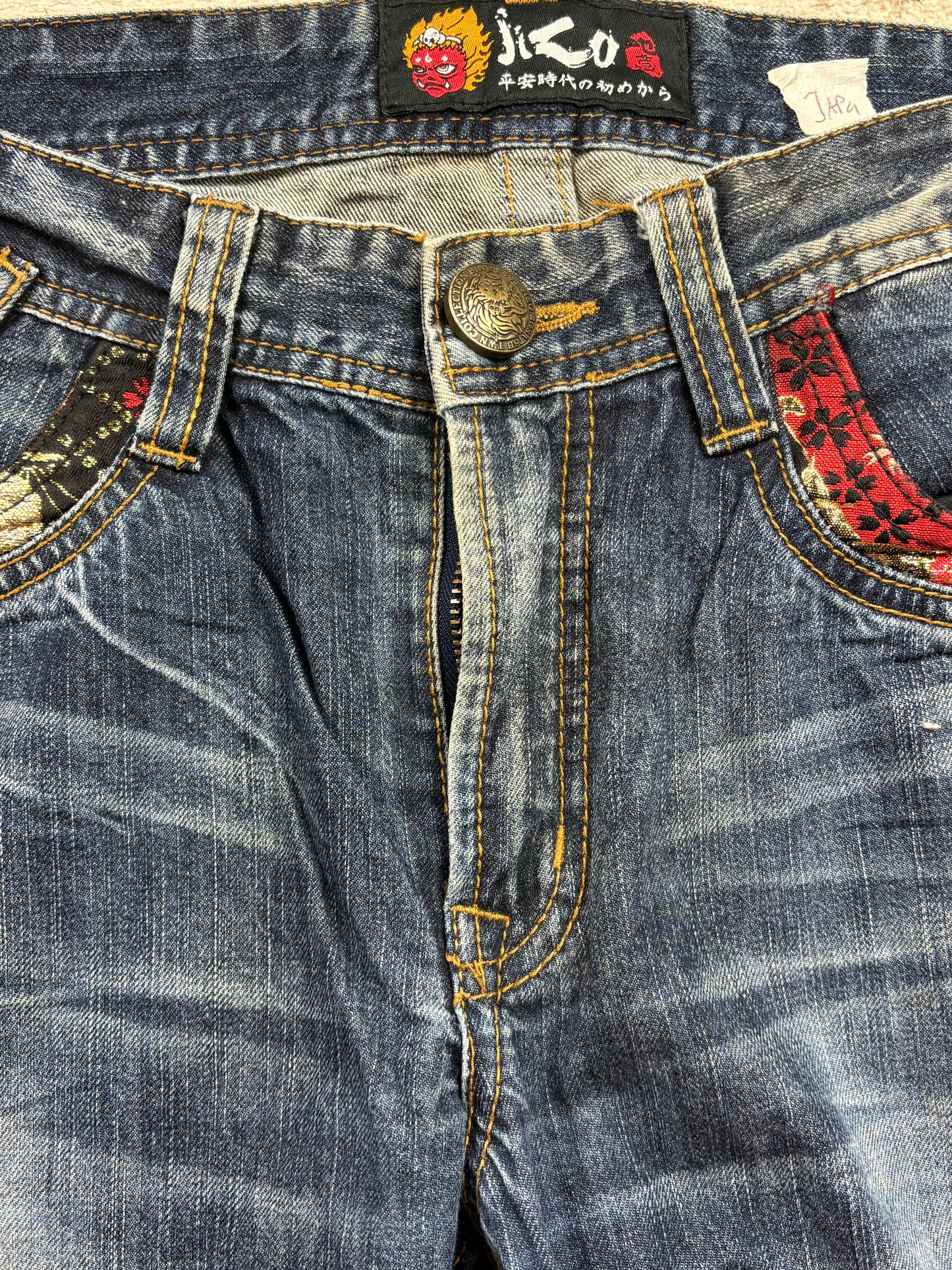 JAPANESE EMBROIDERED DENIM W32 L32 #JAP4