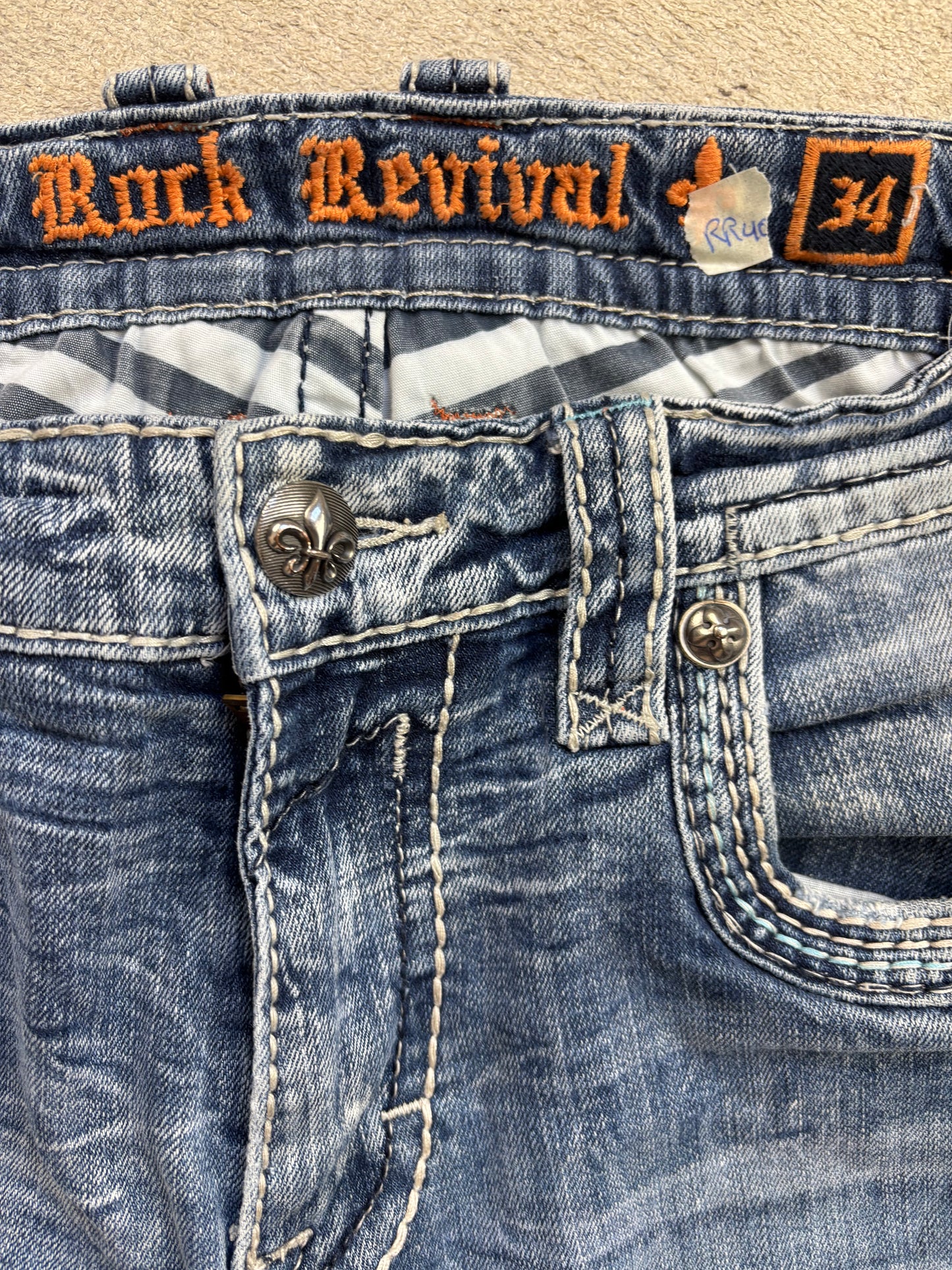 ROCK REVIVAL JEANS W34 L32 #RR40