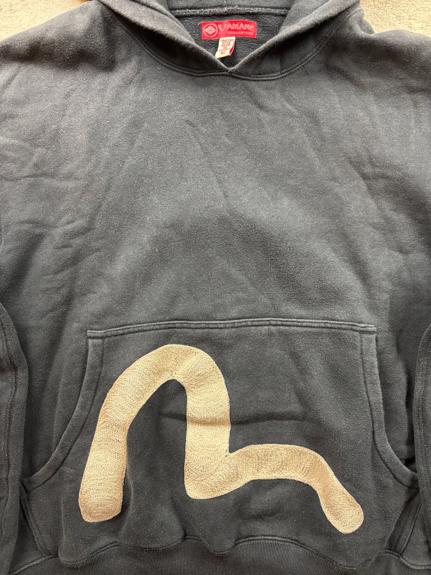 EVISU BLACK HOODIE (L)