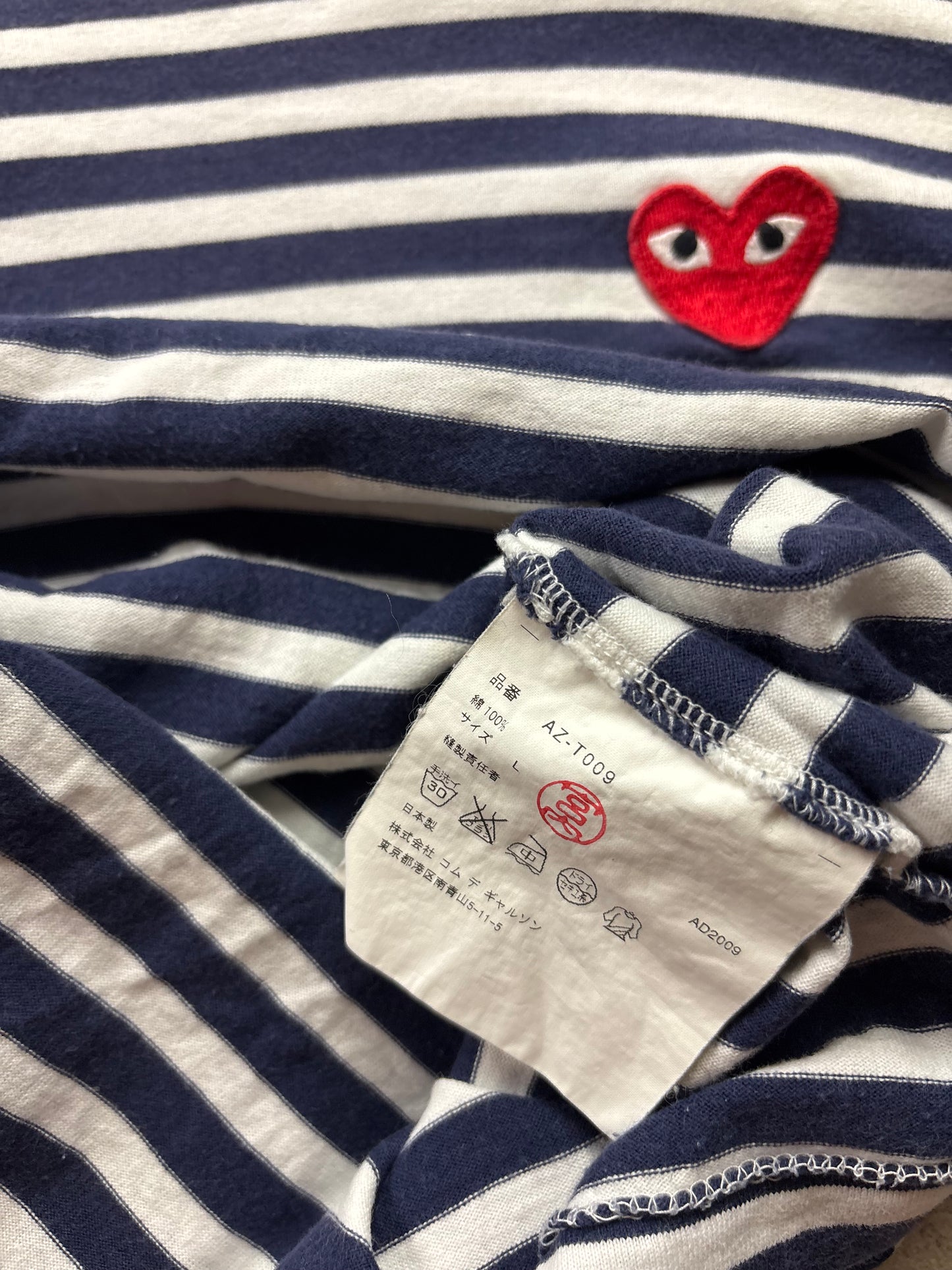 CDG PLAY STRIPED LONGSLEEVE (S)