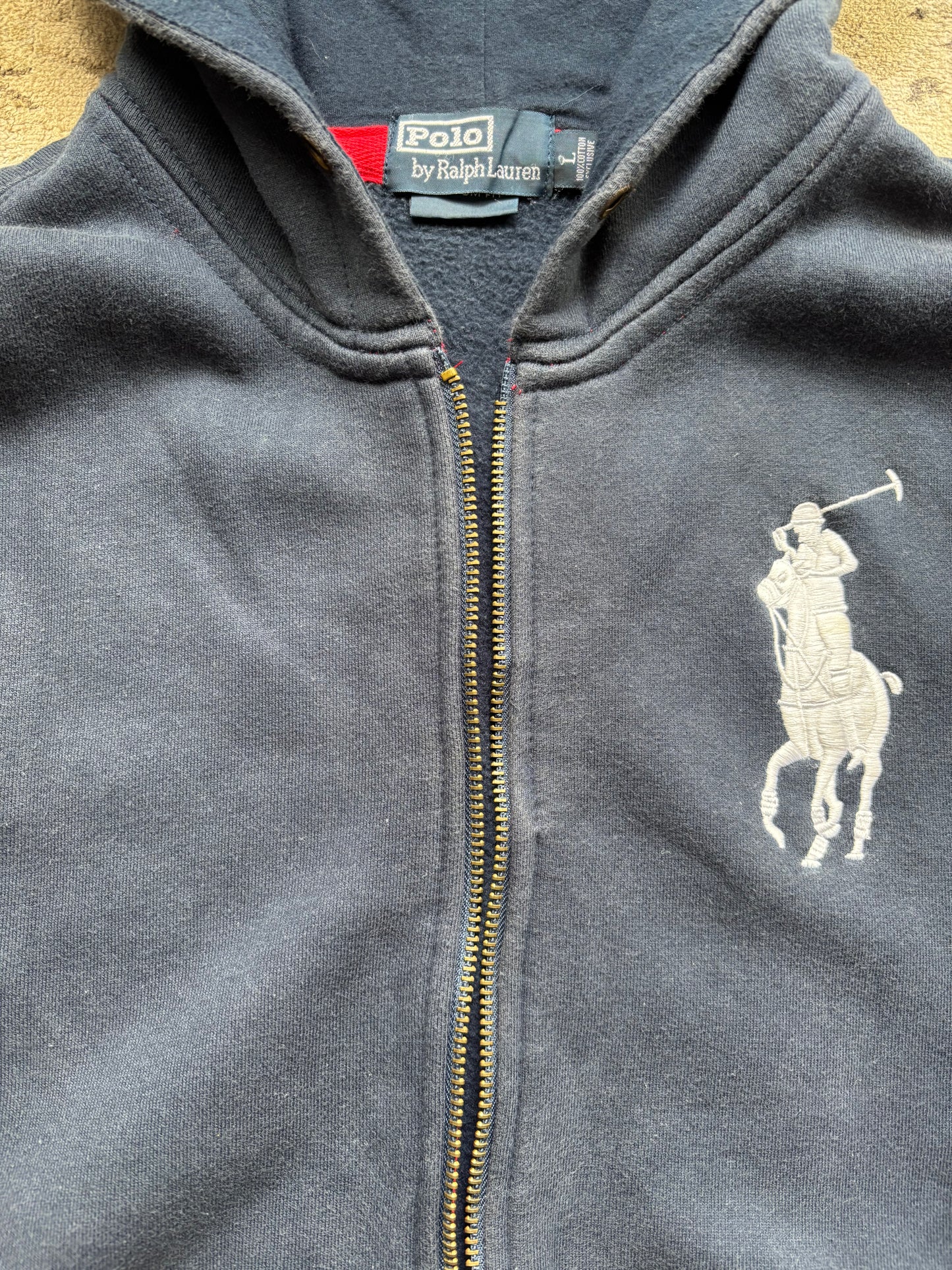 RALPH LAUREN ZIP UP HOODIE (L)