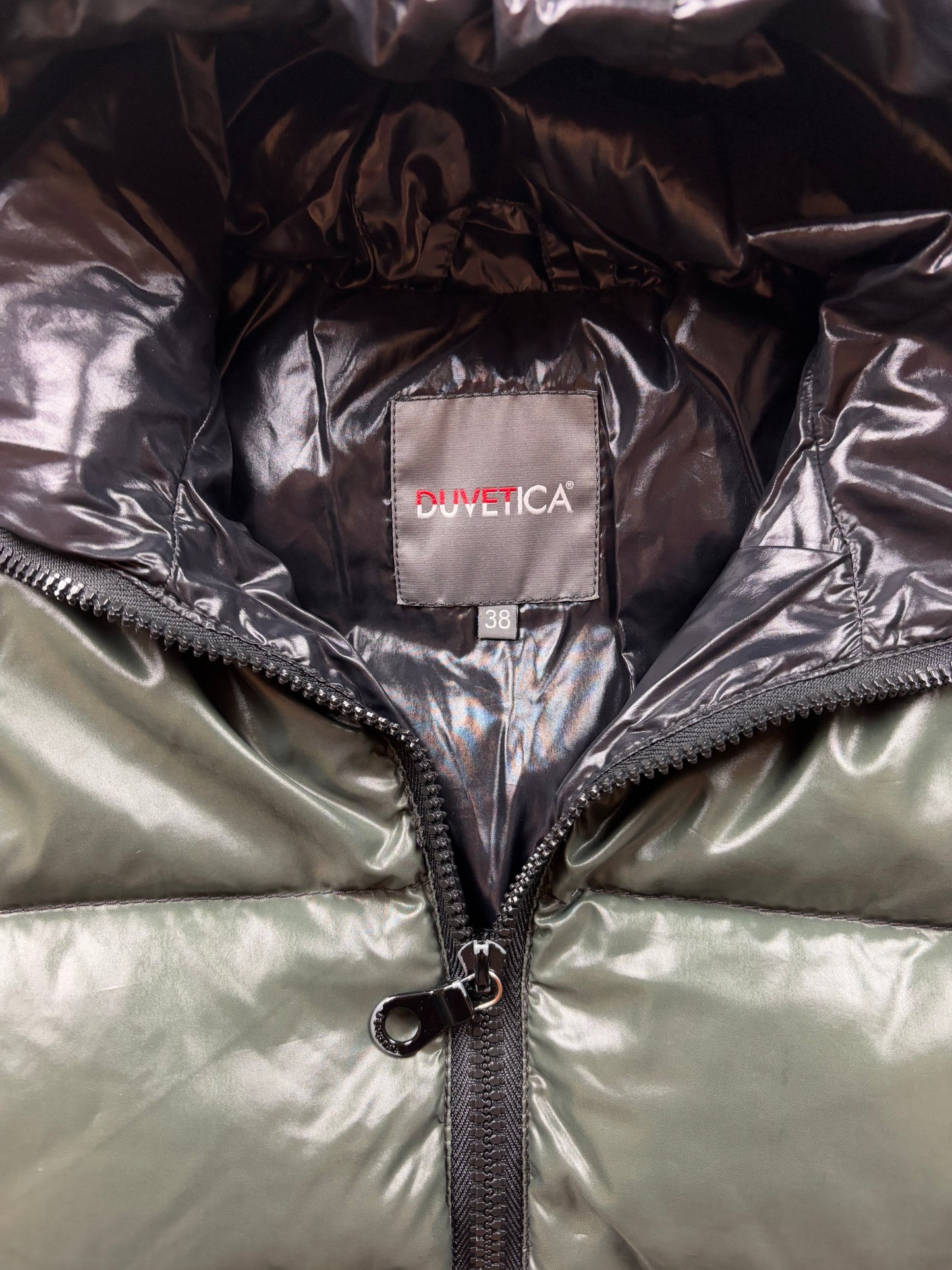 DUVETICA DARK GREEN WOMEN PUFFER JACKET (S)