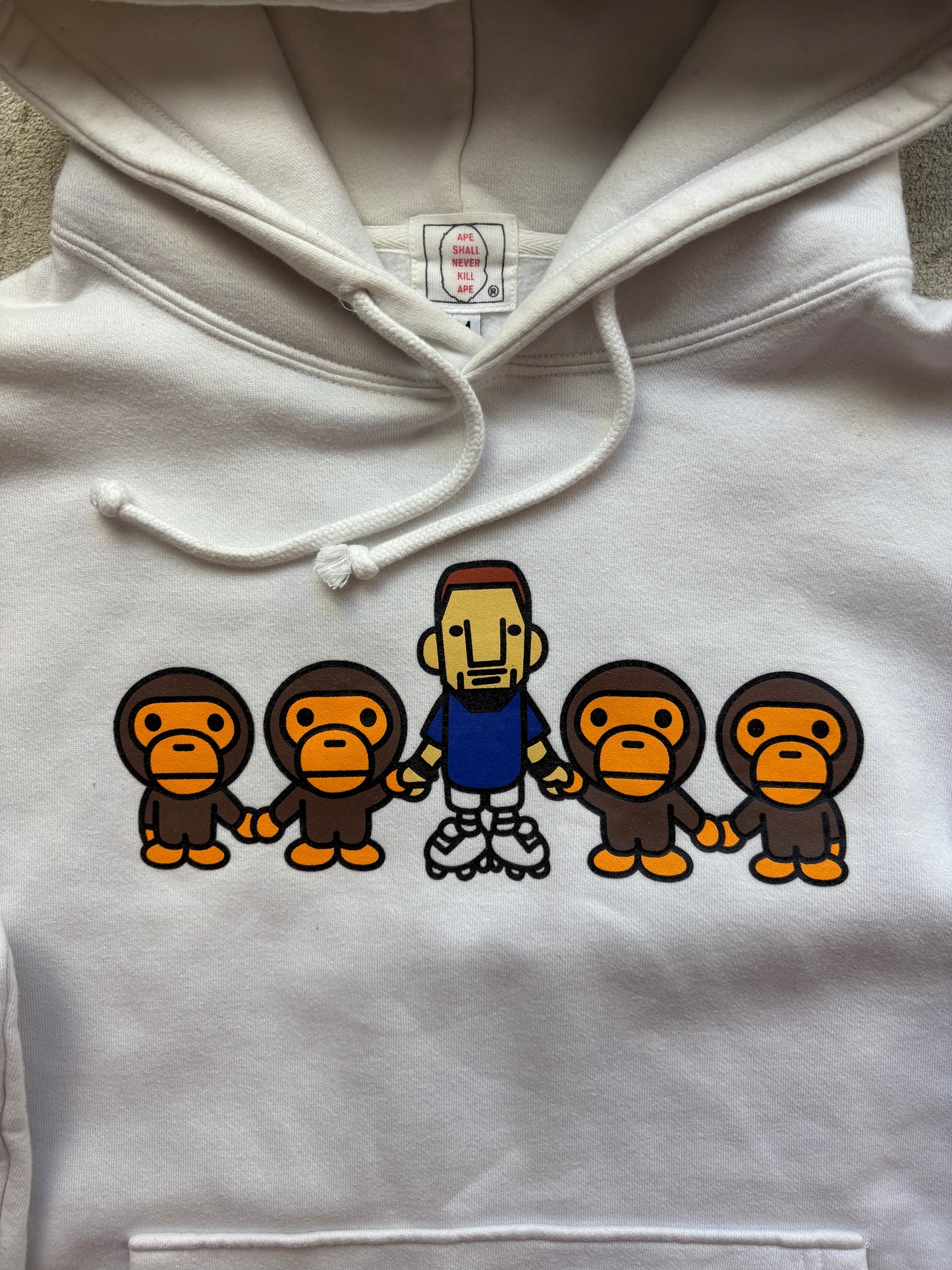 BAPE BABYMILO WHITE HOODIE (M)