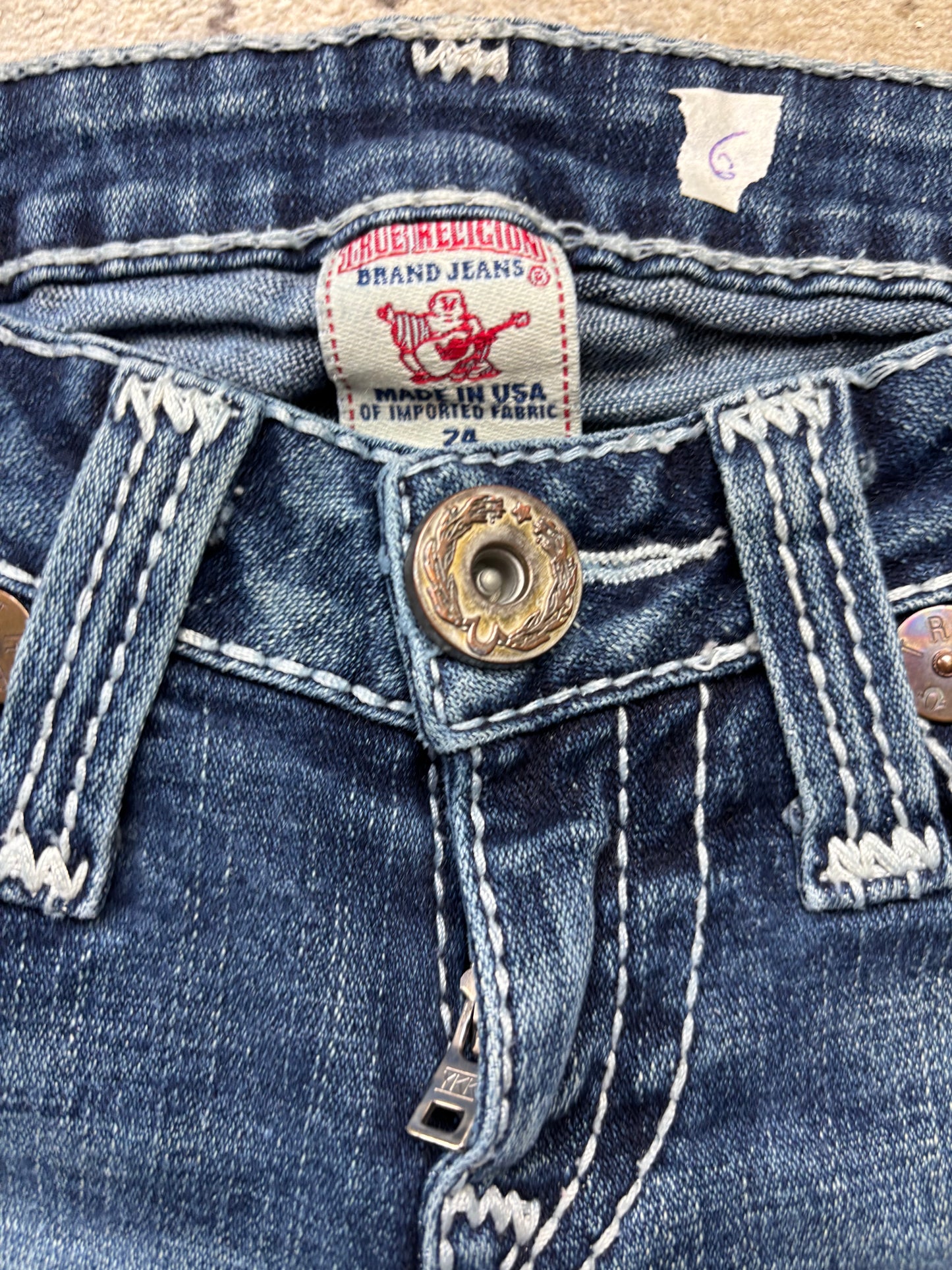 TRUE RELIGION JEANS W24 L30 #TR6