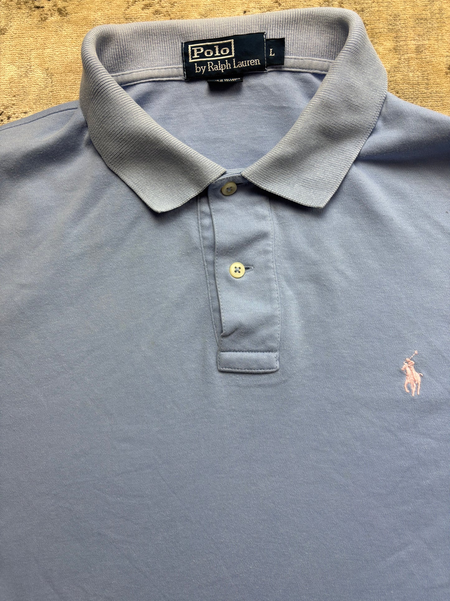 RALPH LAUREN POLO SHIRT BABYBLUE (L)