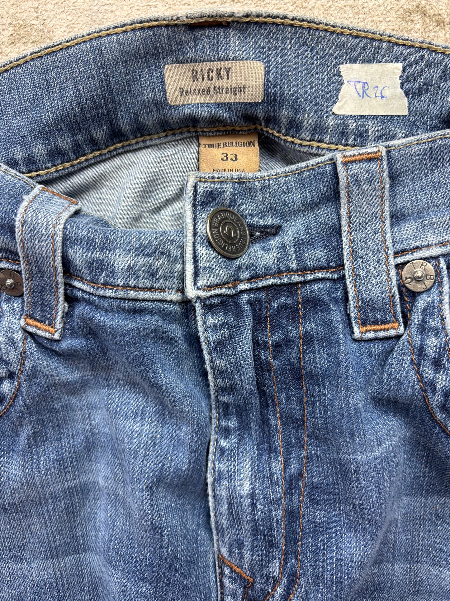TRUE RELIGION JEANS W33 L34 #TR26