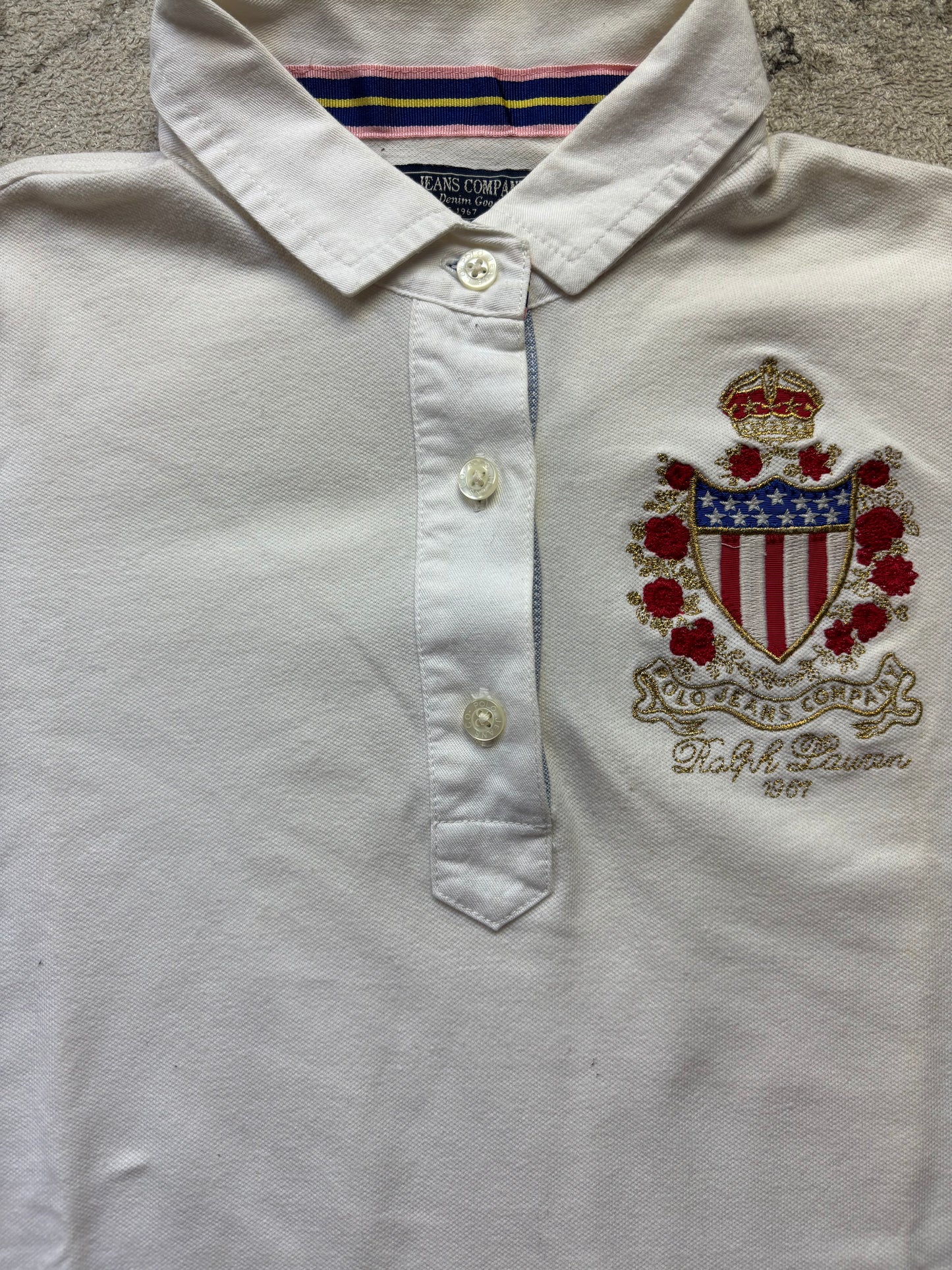 RALPH LAUREN POLO SHIRT WHITE (XS)