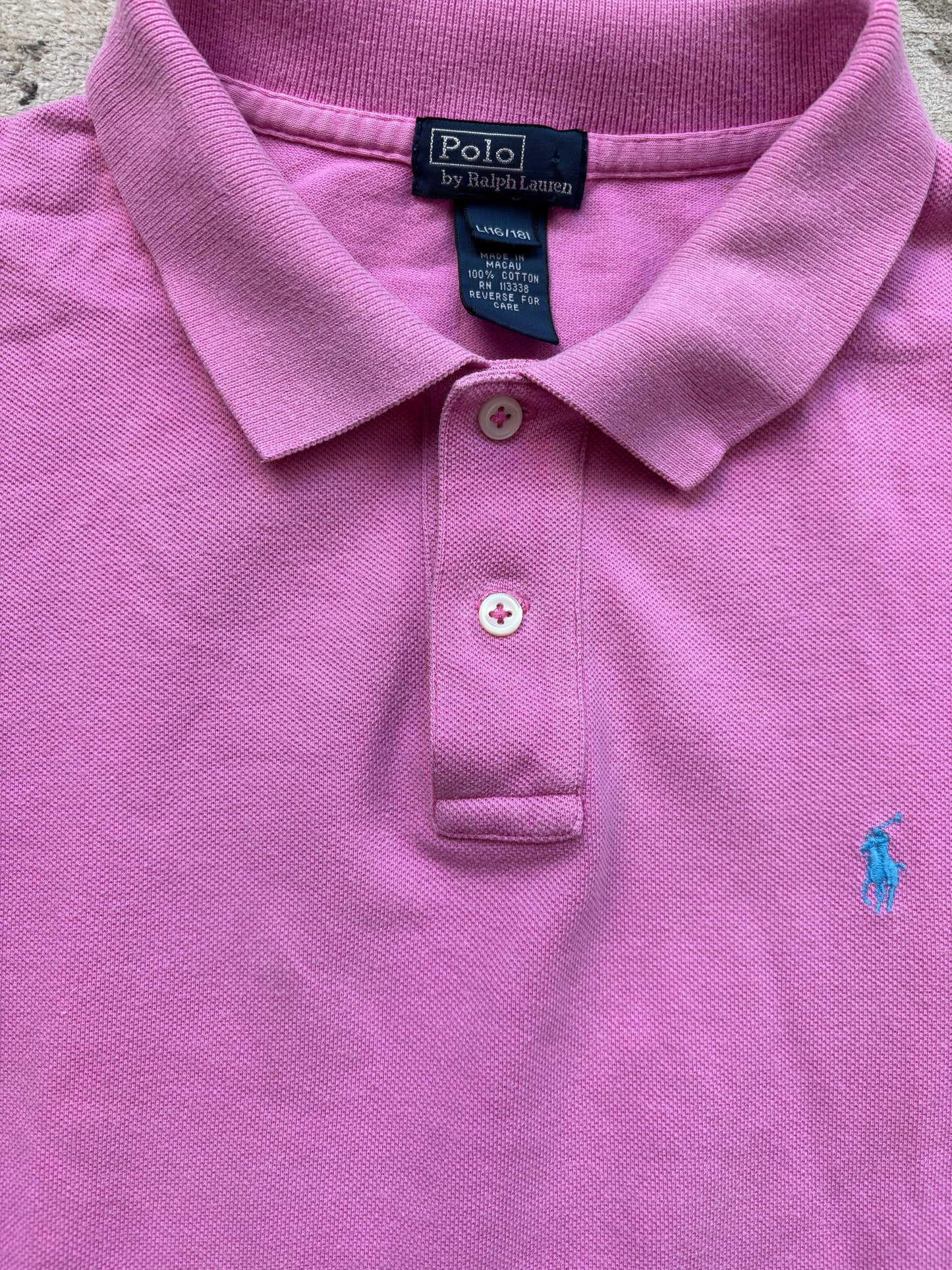 RALPH LAUREN POLO SHIRT PINK (M)