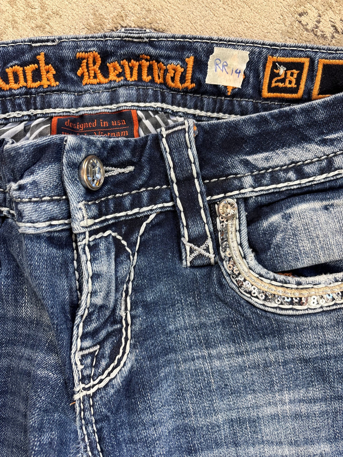 ROCK REVIVAL JEANS W28 L32 #RR14
