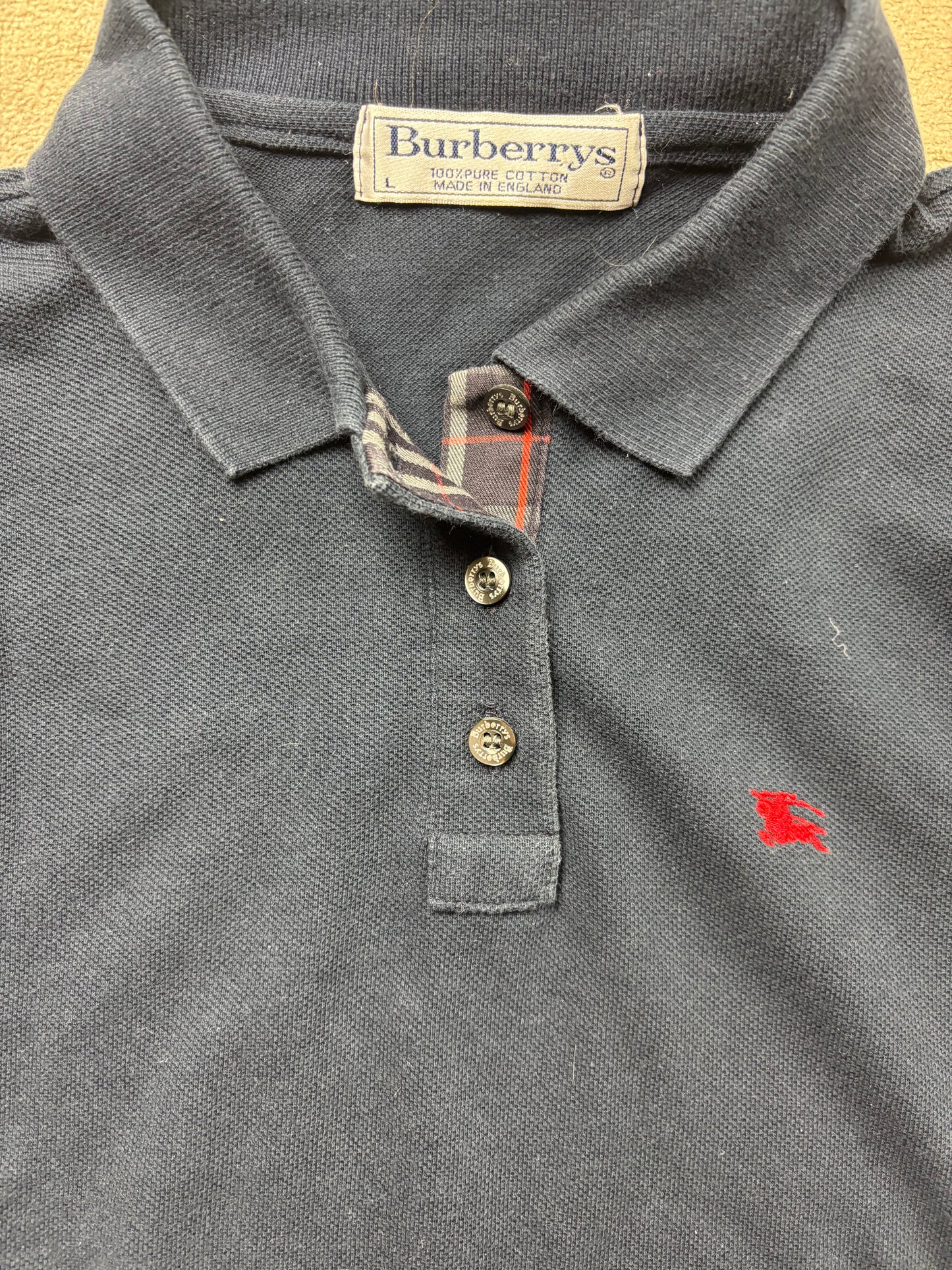 BURBERRY NAVY POLO SHIRT (M)