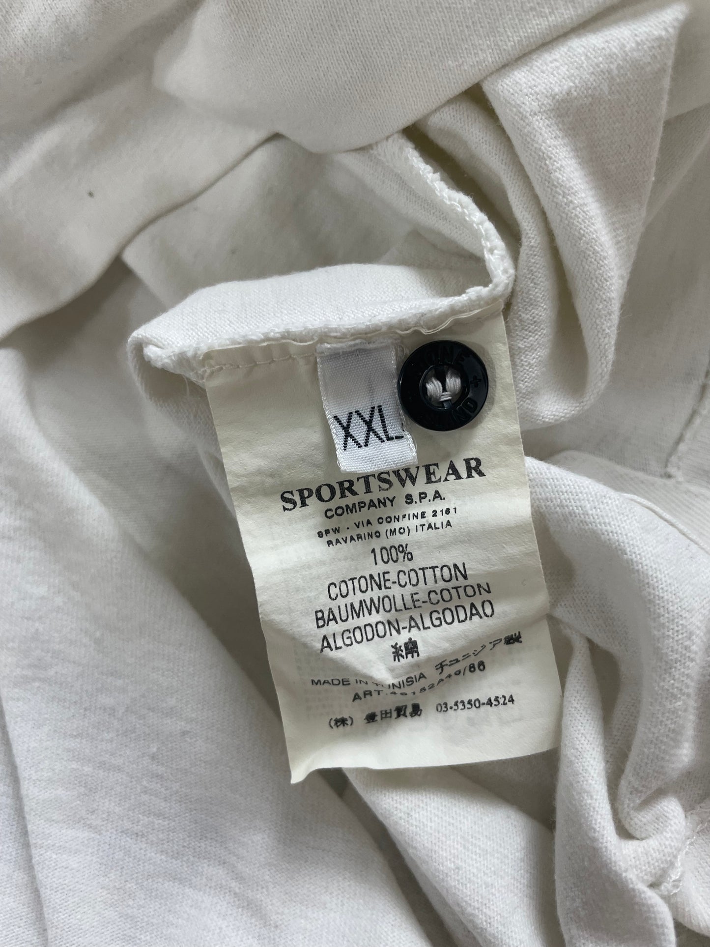 STONE ISLAND WHITE POLO SHIRT (L/XL)