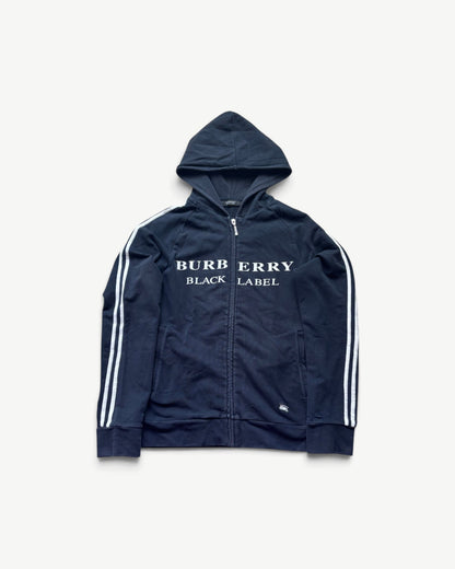 BURBERRY BLACK ZIP UP HOODIE (S)