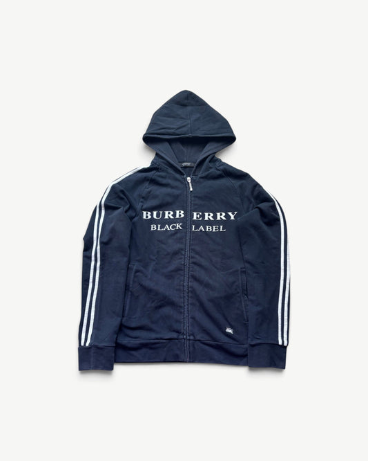 BURBERRY BLACK ZIP UP HOODIE (S)