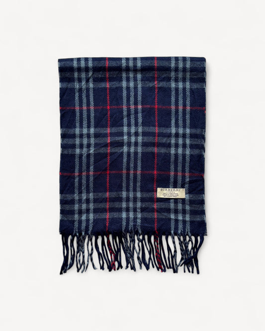 BURBERRY NOVACHECK SCARF NAVY