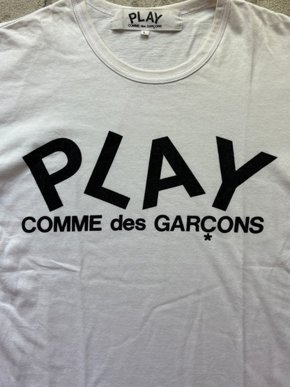 CDG PLAY WHITE T-SHIRT (L)